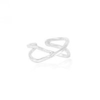 Verstelbare Zilveren Ring "X" Maat 18  (Sterling Zilver 925) - thumbnail