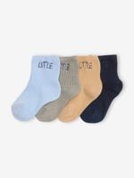 Set van 4 paar babysokjes "little" marineblauw