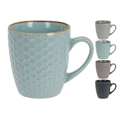 Set van koffiekopjes Excellent Houseware Keramiek 200 ml Geometrisch