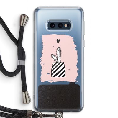 Zwart-wit cactus: Samsung Galaxy S10e Transparant Hoesje met koord