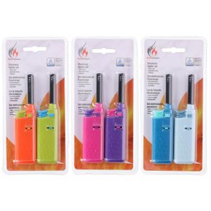 BBQ/keuken aanstekers set 4x stuks multi-color 14 cm