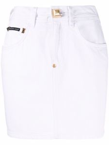 Philipp Plein minijupe en jean - Blanc