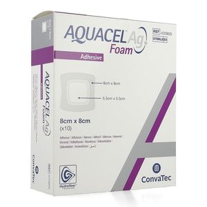 Aquacel Ag Foam Adhesief 8x8cm 10