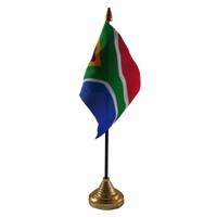 Zuid Afrika tafelvlaggetje - 10 x 15 cm - op standaard - hoogte 27 cm - versiering
