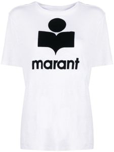 MARANT ÉTOILE t-shirt Zewel en lin à logo imprimé - Blanc