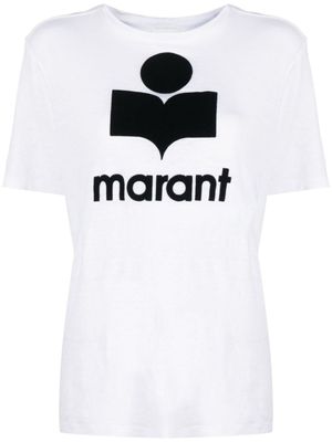 MARANT ÉTOILE t-shirt Zewel en lin à logo imprimé - Blanc
