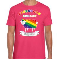 Gay Pride T-shirt voor heren - regenboog schaap - roze - LHBTI