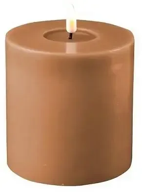 Deluxe Homeart LED kaars real flame 10x10cm caramel