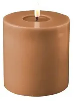 Deluxe Homeart LED kaars real flame 10x10cm caramel