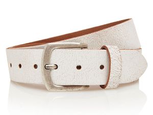 Timbelt Leren Riem 4 cm Crack Wit