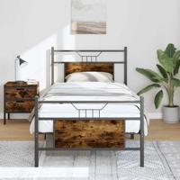 Bedframe zonder matras hout gerookt eikenkleurig 90x200 cm