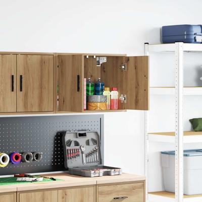 Garage wandkast bewerkt hout ambachtelijk eiken