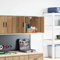 Garage wandkast bewerkt hout ambachtelijk eiken