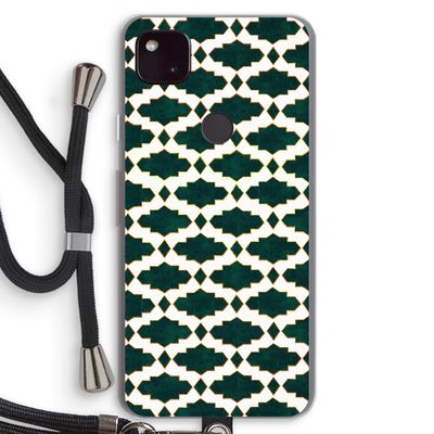 Moroccan tiles: Pixel 4a 5G Transparant Hoesje met koord