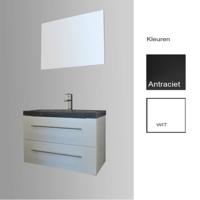 Badkamermeubelset Sanilux Compact Stone 80x38x50 cm Antraciet