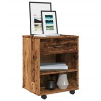 Rolkast 46x36x59 cm bewerkt hout oud houtkleurig Rolkast 46x36x59 cm bewerkt hout oud houtkleurig