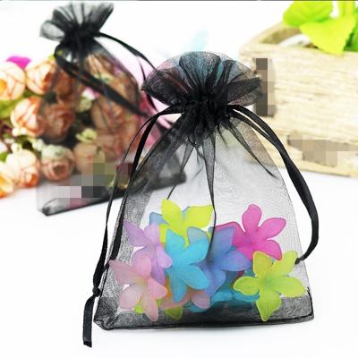 100 stuks organza geschenk zakken sieraden verpakking tas bruiloft feestdecoratie grootte: 7x9cm (D1 zwart)