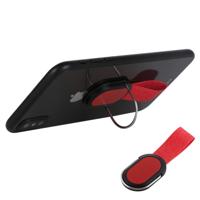 Universele vinger riem grip zelf houder mobiele telefoon stand voor iPad iPhone Galaxy Huawei Xiaomi LG HTC en andere smartphones (rood)