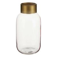 Vaas Soepel Roze Gouden Glas (11,5 x 24 x 11,5 cm)