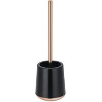 MSV Coruna Toilet/WC-borstel houder - kunststof - zwart/koper - 38 cm   -