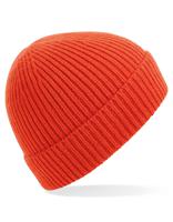 Beechfield CB380 Engineered Knit Ribbed Beanie - Fire Red - One Size