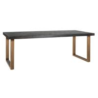 Richmond Eettafel 'Blackbone' Brass, EIkenhout en staal, 180 x 100cm