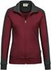 Hakro 277 Women's sweat jacket Contrast MIKRALINAR® - Burgundy/Anthracite - 5XL