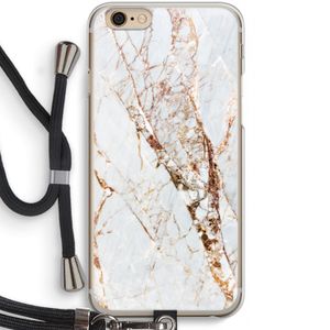 Goud marmer: iPhone 6 / 6S Transparant Hoesje met koord