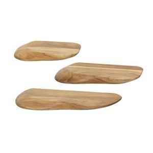 Hoyz Collection - Wandschap Organic 60cm - Massief Acacia - Set van 3