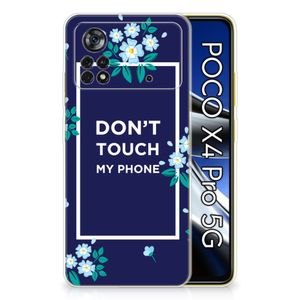 Xiaomi Poco X4 Pro 5G Silicone-hoesje Flowers Blue DTMP
