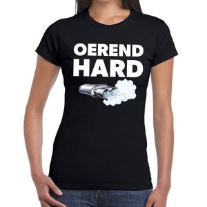 Oerend hard festival t-shirt zwart dames