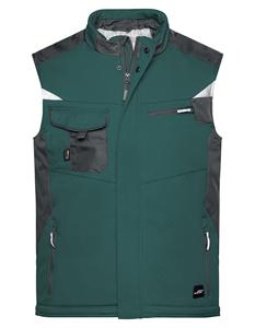 James & Nicholson JN825 Craftsmen Softshell Vest -STRONG- - Dark-Green/Black - 6XL