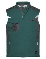 James & Nicholson JN825 Craftsmen Softshell Vest -STRONG- - Dark-Green/Black - 6XL