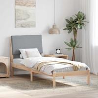 Bedframe Bruin en lichtgrijs 75 x 190 cm Massief grenenhout