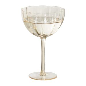 Wijnglas groot geschulpt - goudkleurig - 350 ml