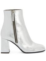 Giuseppe Zanotti bottines Sveva 80mm en cuir - Argent