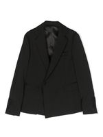 Costumein blazer en laine vierge à simple boutonnage - Noir