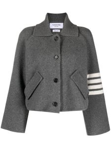 Thom Browne veste crop à détail 4 bandes signature - Gris