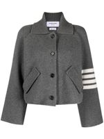 Thom Browne veste crop à détail 4 bandes signature - Gris - thumbnail