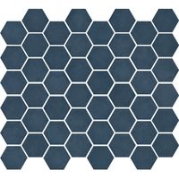 The Mosaic Factory Valencia hexagon glasmozaïek tegels 28x33 blauw mat