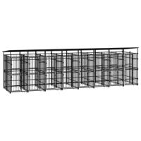 Hondenkennel met dak 14,75 m² staal