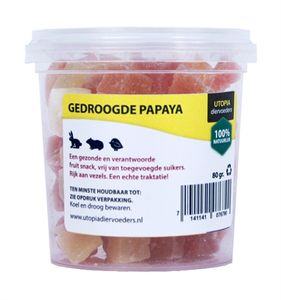 UTOPIA GEDROOGDE PAPAYA 80 GR