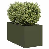 VidaXL Plantenbak 40x80x40 cm koudgewalst staal olijfgroen
