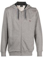 PS Paul Smith hoodie zippé en coton à patch logo - Gris