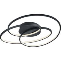 Mat Zwarte LED Plafondlamp 38W - Dimbaar Warm Wit 3000K - Rond Aluminium