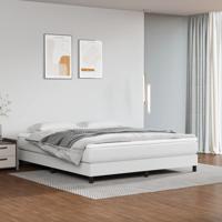 Pocketveringmatras 180x200x20 cm kunstleer wit