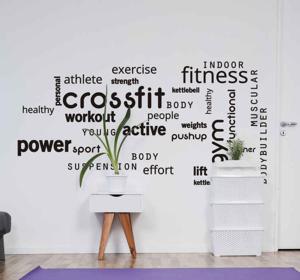 Muurstickers tekst crossfit gym woorden