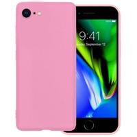 Basey Apple iPhone 8 Hoesje Siliconen Hoes Case Cover -Donkerroze