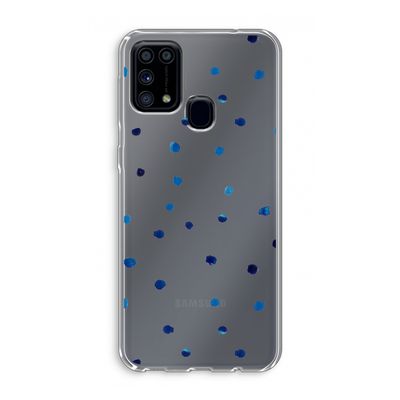 Blauwe stippen: Samsung Galaxy M31 Transparant Hoesje