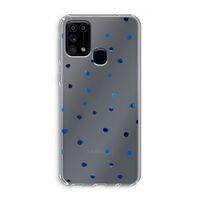 Blauwe stippen: Samsung Galaxy M31 Transparant Hoesje
